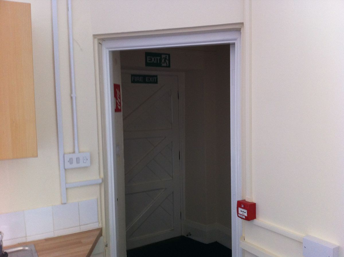 The rear fire door - ground level access