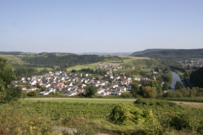 A beautiful Luxembourgian town in a river valley