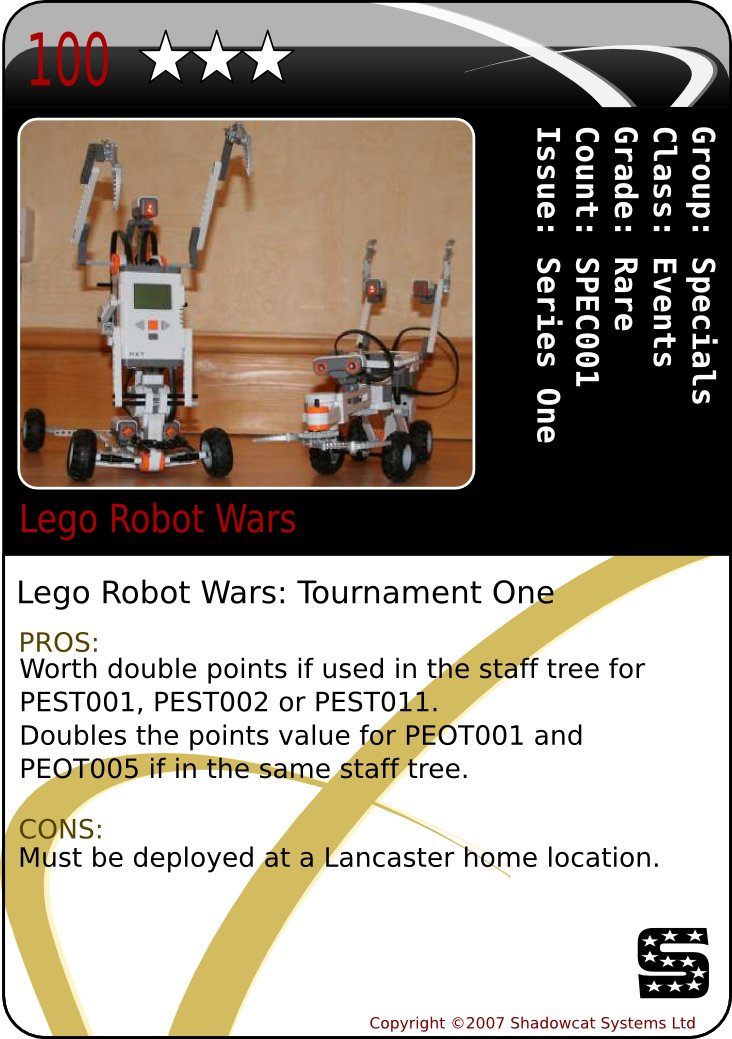 Lego Robot Wars Trading card